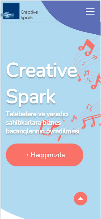 Bakı Musiqi Akademiyasının Creative Spark layihəsi üçün veb sayt hazırlanması layihəasi şəkil