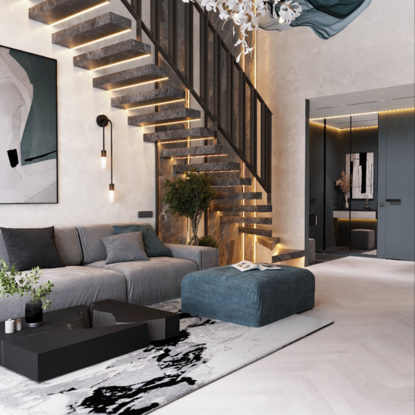 Modern üslubda dupleks ev təmiri изображение 4