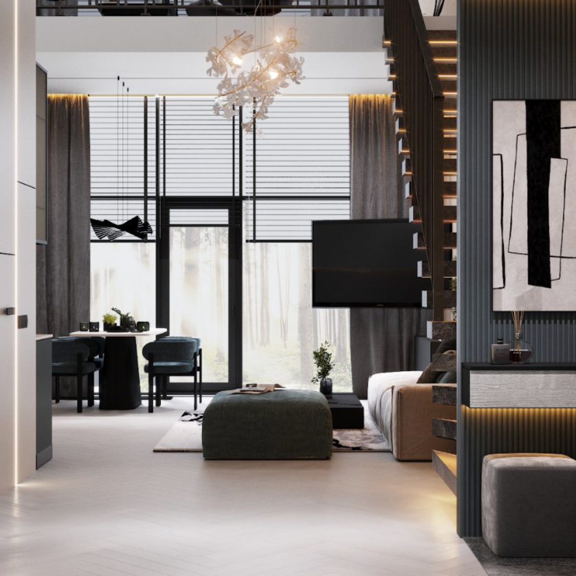 Modern üslubda dupleks ev təmiri изображение 1